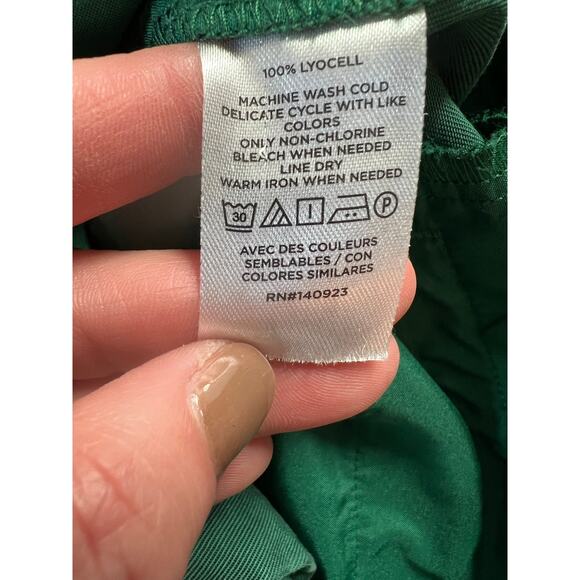 Loft Emory Wide Leg Trouser Pants, Size 8P, Emerald Green, High Rise, Pleated - Picture 4 of 8